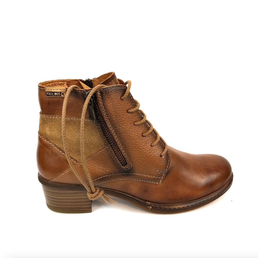 SOLD.        PIKOLINOS Zaragoza W9H-876 Leather Ankle Bootie - Brandy - Picture 2 of 13